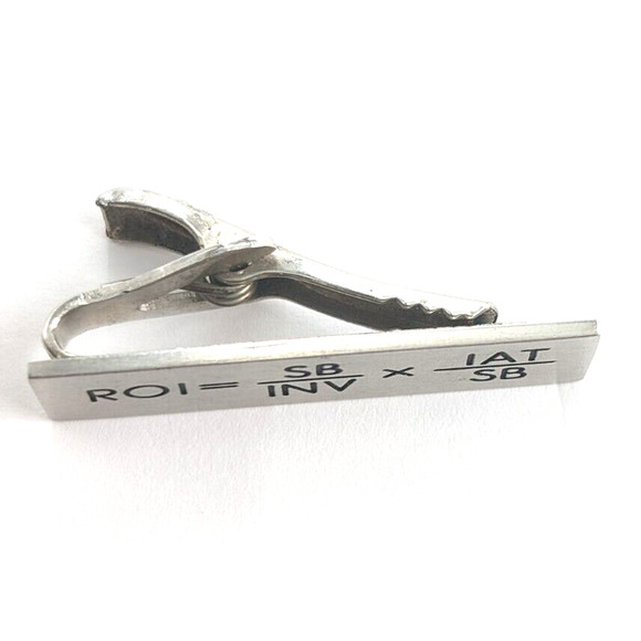 ROI Formula Return On Investment Formula Finance Tie Clip Robbins Co Attleboro - Picture 8 of 11